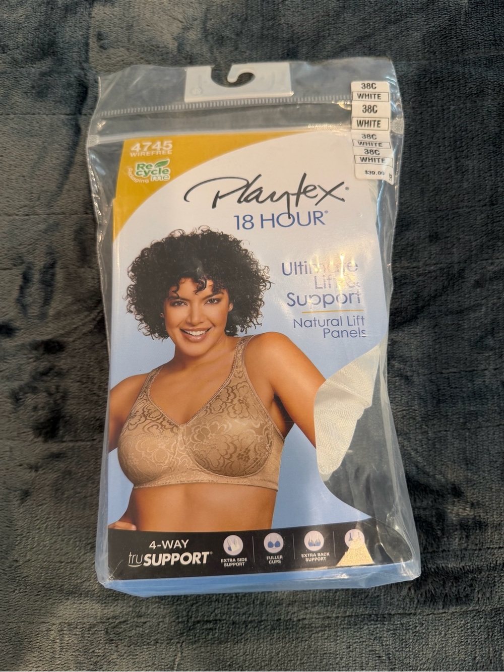 Playtex 18 Hour Women's White Full Coverage Support Bra New in Package!!
